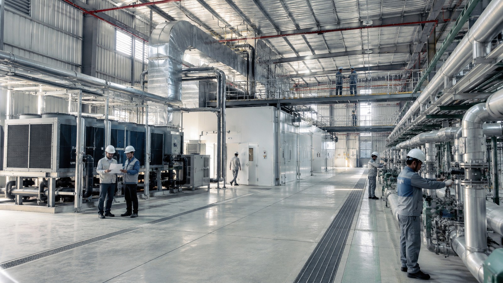 Đường ống utility trong nhà máy