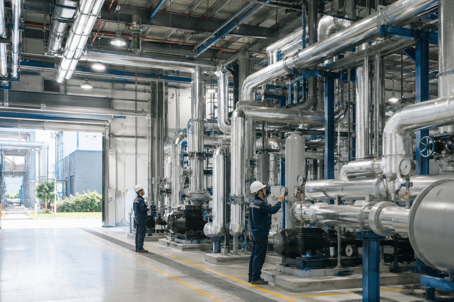 Hiện trường nhà xưởng dùng để xác nhận tuyến và điều kiện thi công MEP